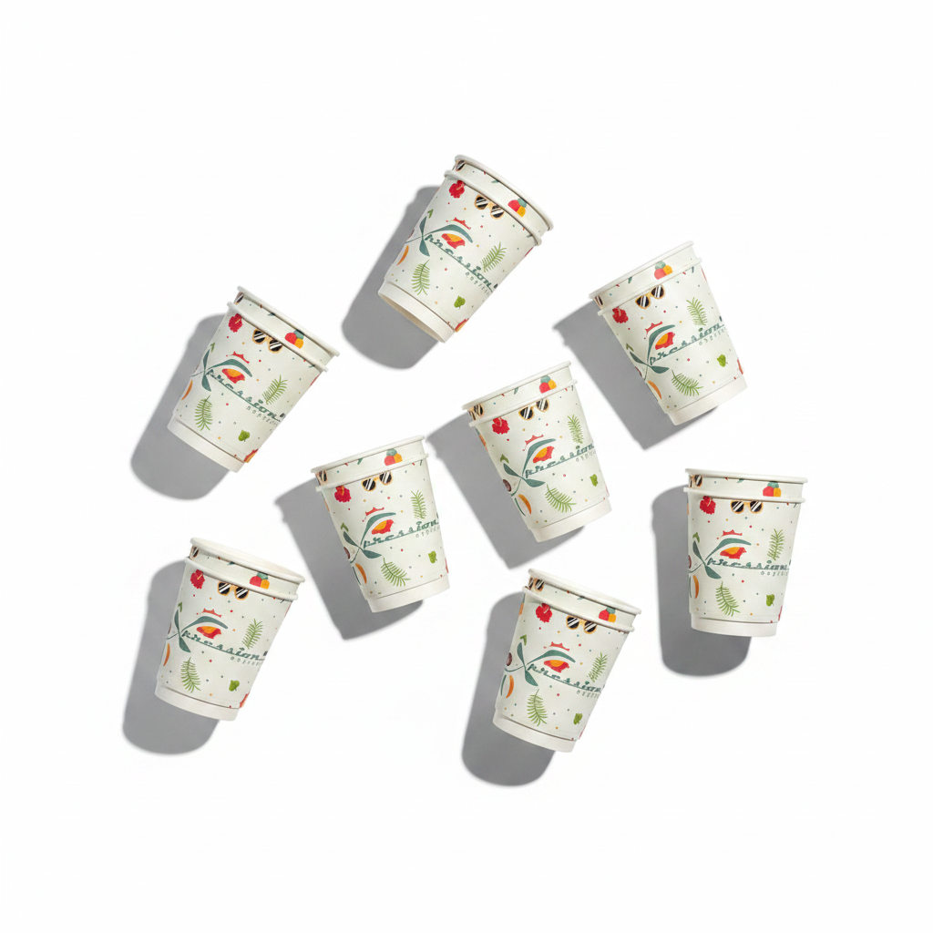 Espresso Xpression Embossed Paper Cups 8oz - Funky - 25pcs