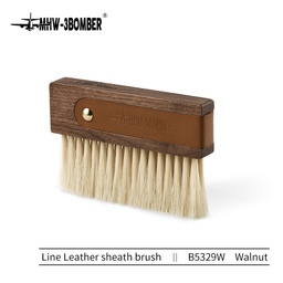 [SX02390] Mhw Line Leather Sheath Brush 145MM X 94MM Walnut Horse Hair