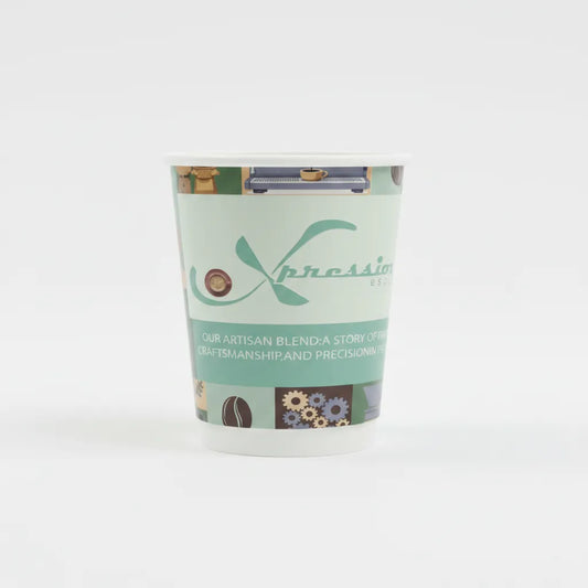 Espresso Xpression Embossed Paper Cups 8oz - Mosaic