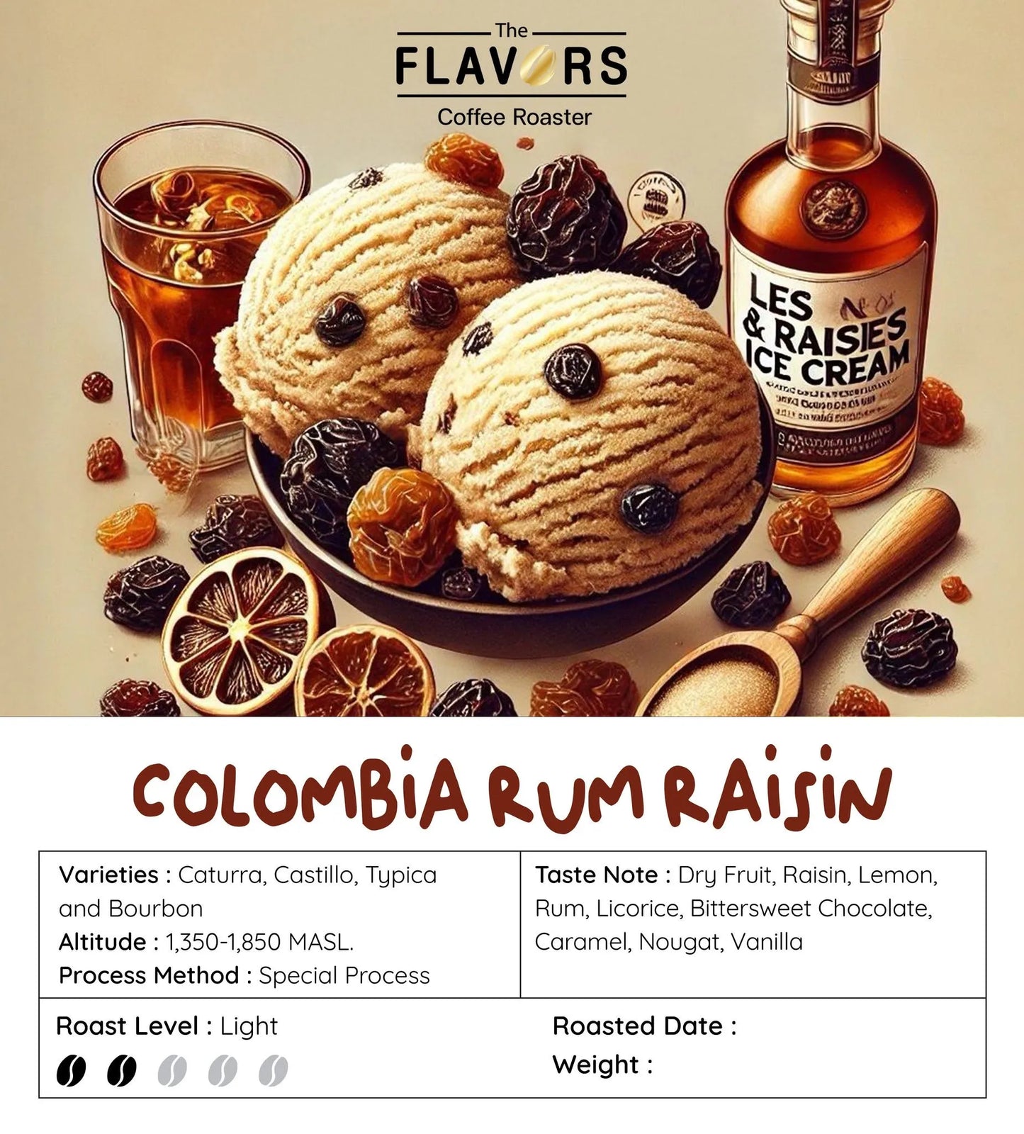 The Flavors | Colombia Rum Raisin 150G