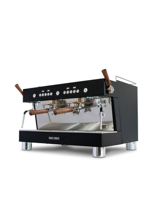 ASCASO Barista T PLUS 2 Group Esprsso Machine – Black with Wooden Accessories