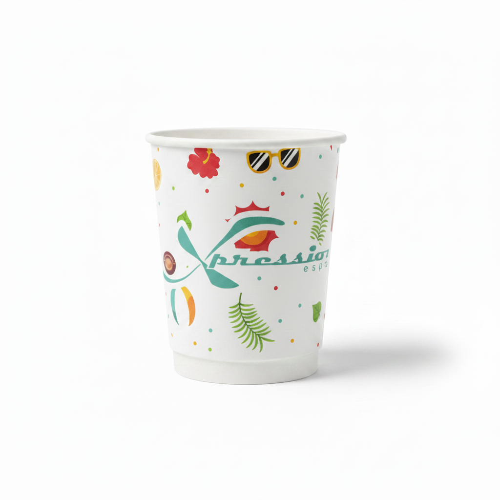 Espresso Xpression Embossed Paper Cups 8oz - Funky - 25pcs