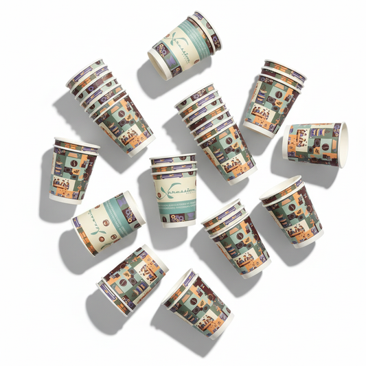 Espresso Xpression Embossed Paper Cups 8oz - Mosaic - 25pcs