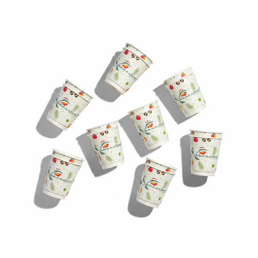 Espresso Xpression Embossed Paper Cups 8oz - Funky - 25pcs