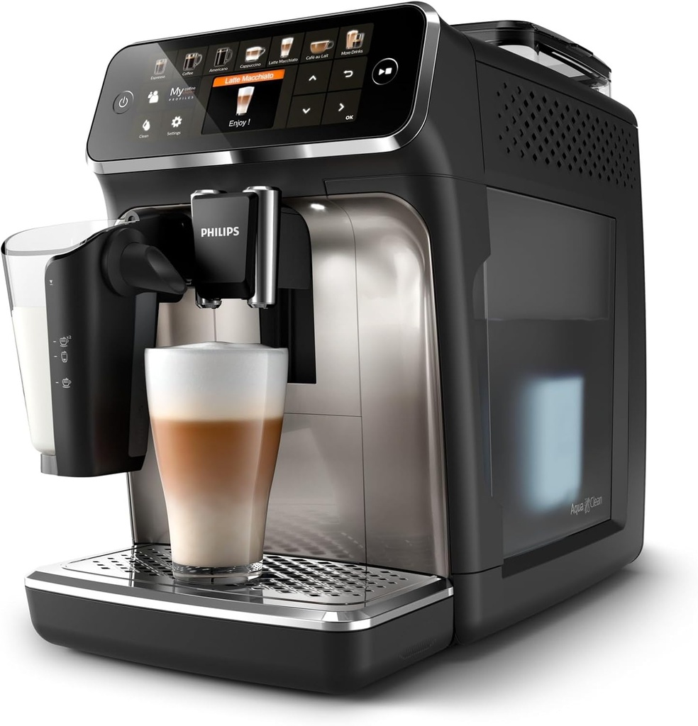 Philips 5400 Series Fully Automatic Espresso Machine - 1500W,12 Beverages, LatteGo Milk Solution, TFT Display