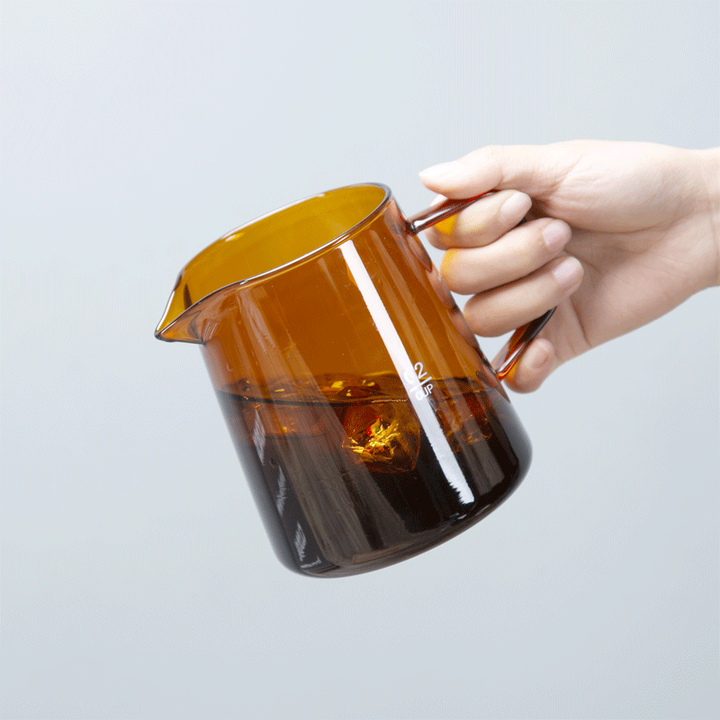 Better Koffee Hiroshi Server With Flat Wooden Lid Amber 500ML