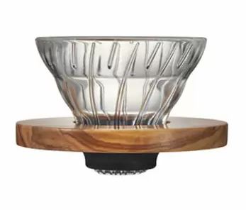 Hario V60 Glass Dripper Olive Wood 01