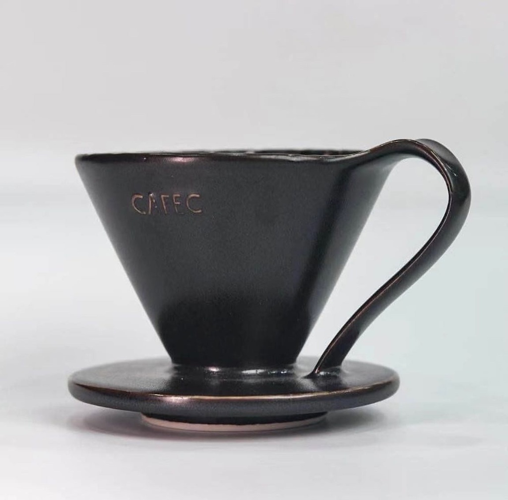 Cafec Arita-Ware Flower Dripper Cup1 Black
