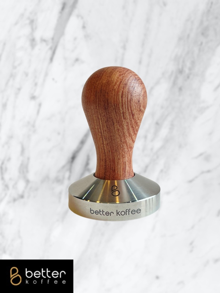 Better Koffee Tamper Stainless Steel Base &amp; Rose Wood Handle 58.5MM