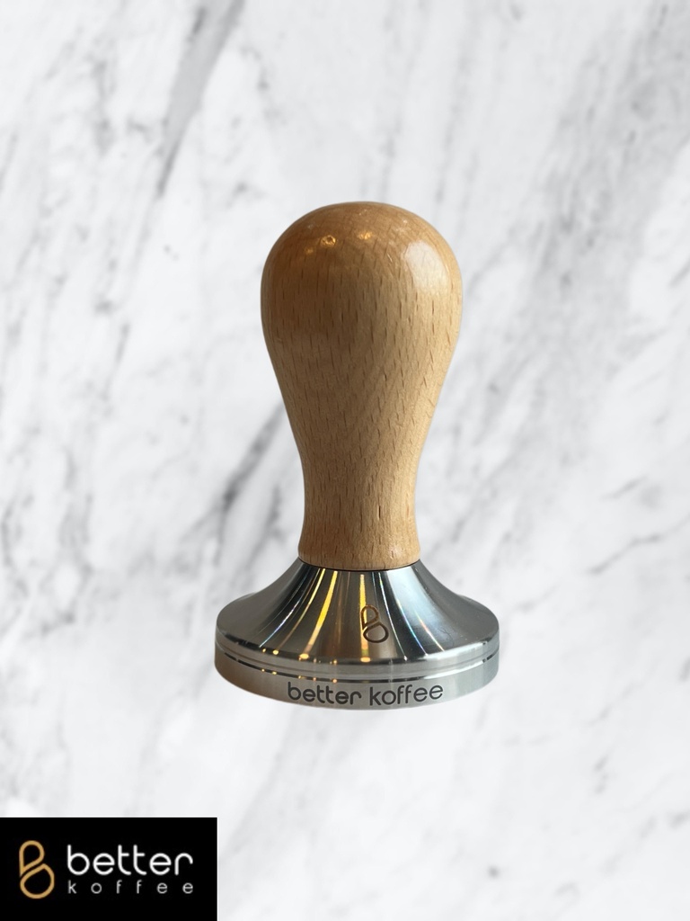 Better Koffee Tamper Stainless Steel Base &amp; Beechwood Handle 58.5MM