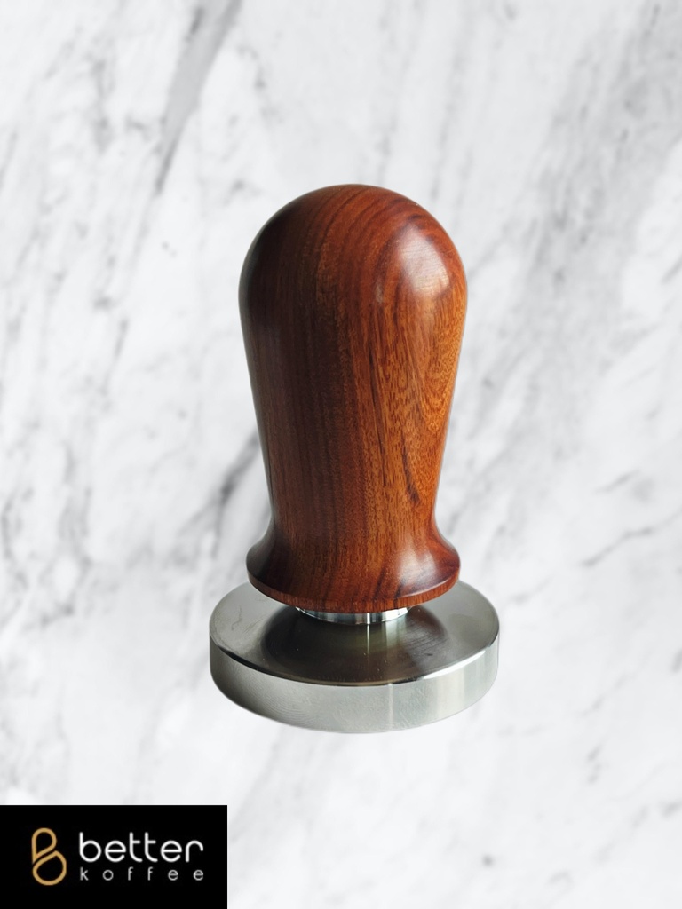 BK Push Tamper with Stainess Steel Base and Wooden Handle 58MM