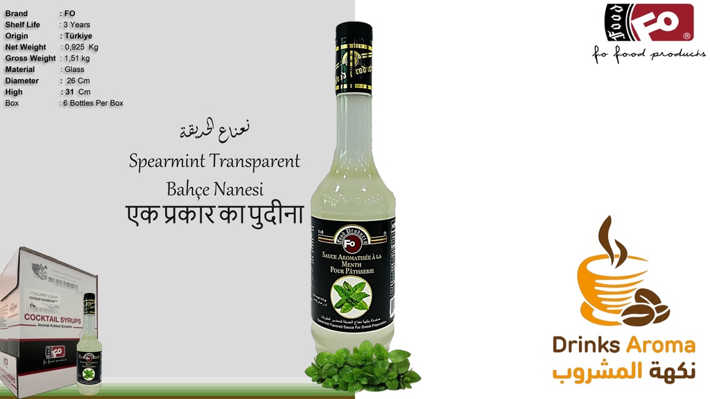 Fo Spearmint Flavored Sauce 925GR