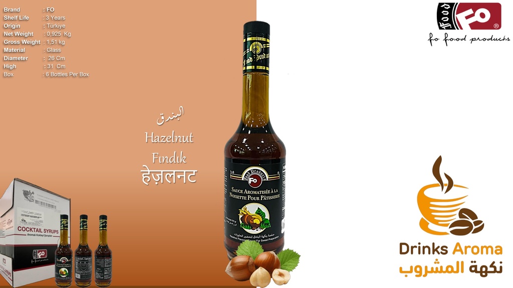 Fo Hazelnut Flavored Sauce 925 Gr