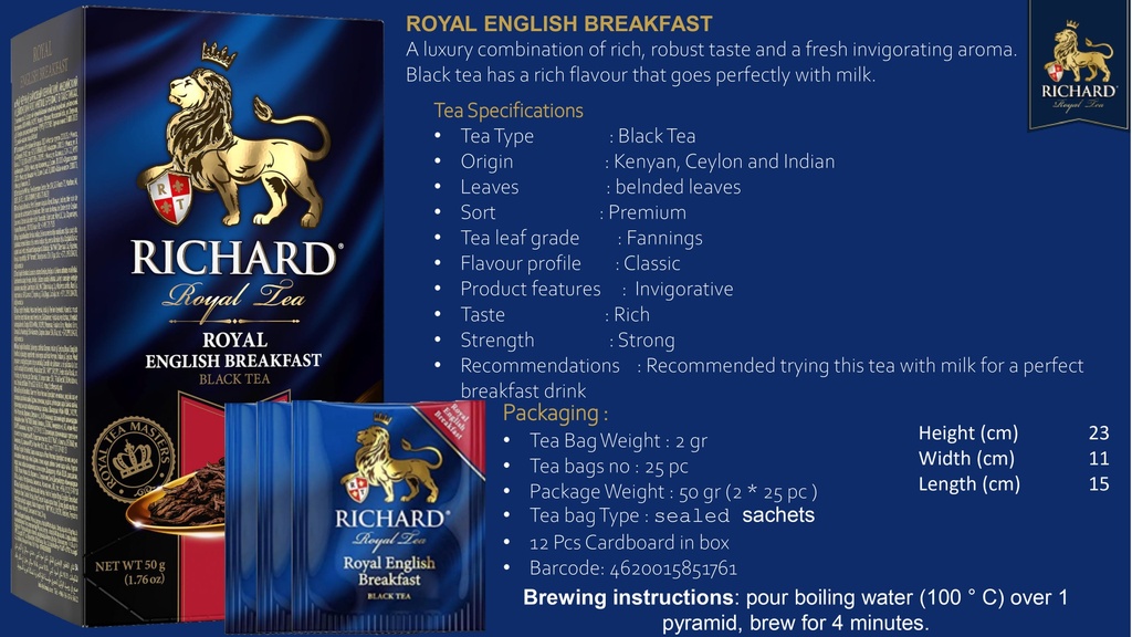 Tea Richard Royal English Breakfast 0,6kg/50g