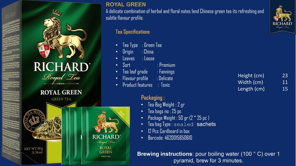 Tea Richard Royal Green 0.6kg/50g