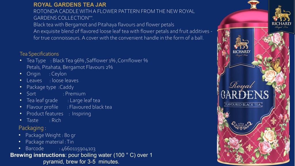 Tea Richard Royal Gardens Leaf 0.96kg/80