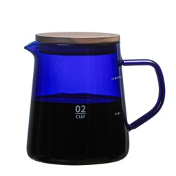 [S900A-A] Better Koffee Hiroshi Server With Flat Wooden Lid Amber 300ML