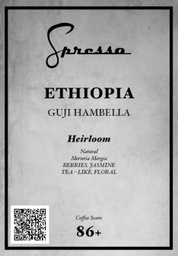 [SX00843] Spresso Ethopia Guji Hambela Coffee 1000G